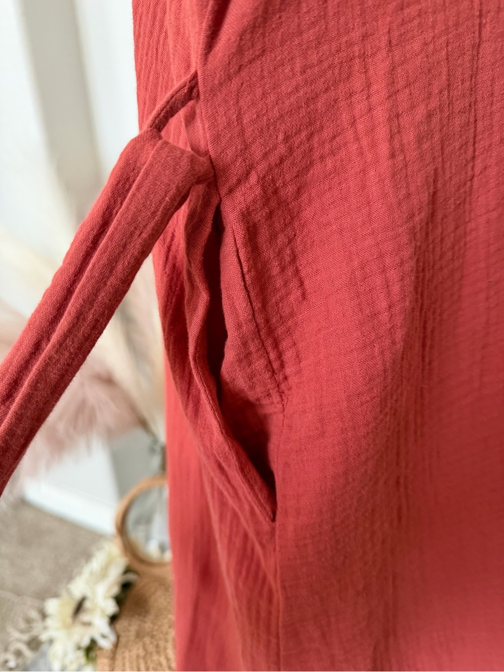 100% Cotton - Gilli Rust Shirt Dress with Button Front - Picture 9 of 17